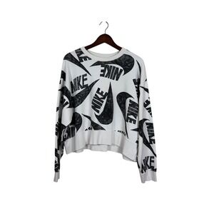 Nike All Over "Sharpie" Logo Print Crewneck Sweatshirt Women's Size 1x